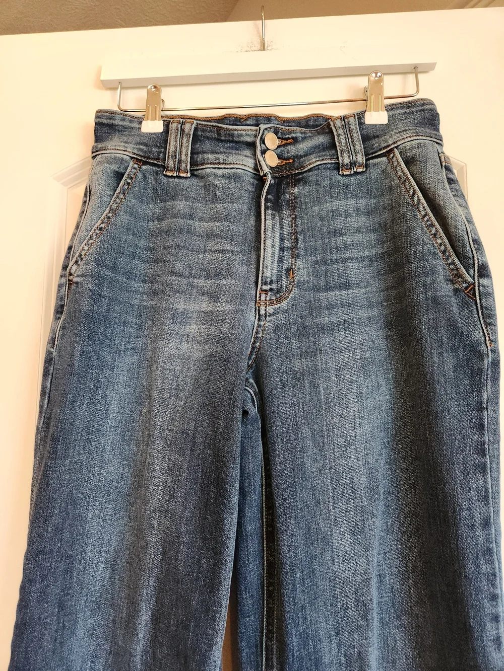 Judy Blue High Waist Double Button Wide Leg Jean Size 7/28 #JB82558MD-CO Stretch